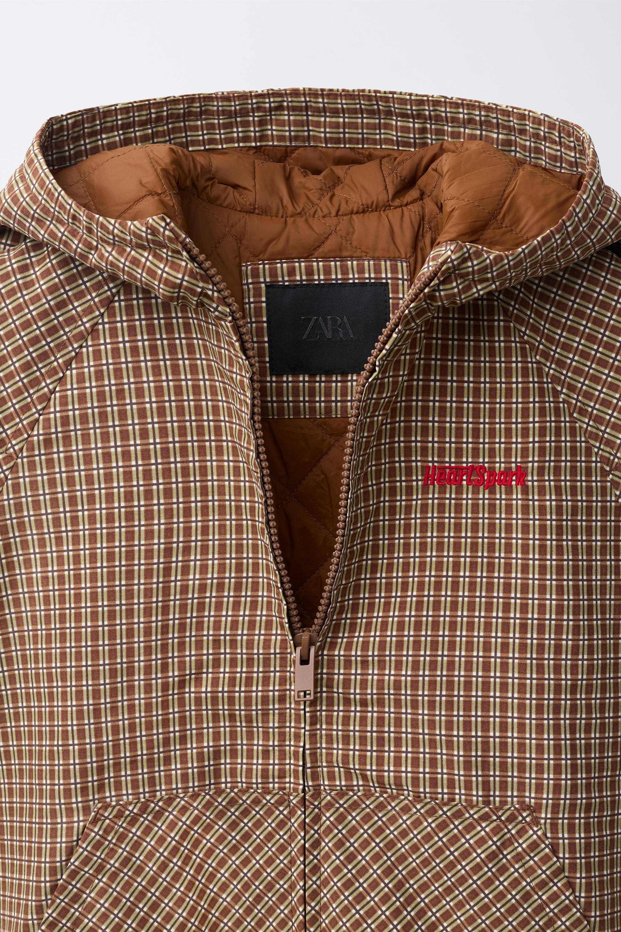 BLOUSON À CAPUCHE CARREAUX
